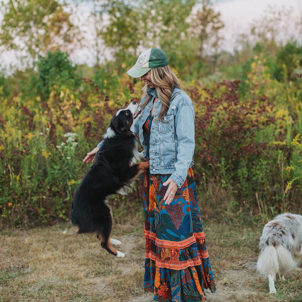 Dr. North holding a dog